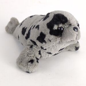 Wild Republic Cuddlekins Harbor Seal Gray Black 10" Stuffed Animal Plush 2011